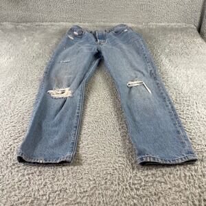 Levi Strauss 501 Original Fit Light Wash Distressed Denim Jeans W27 L26